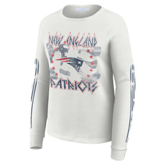 NFL New England Patriots WEAR by Erin Andrews Women's Graphic Waffle Long-Sleeve T-Shirt