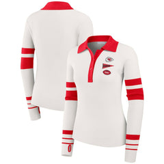 NFL Kansas City Chiefs WEAR by Erin Andrews Women's Ribbed Henley Polo Sweater