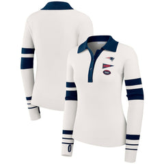 NFL New England Patriots WEAR by Erin Andrews Women's Ribbed Henley Polo Sweater