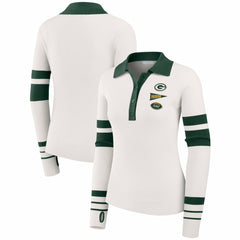 NFL Green Bay Packers WEAR by Erin Andrews Women's Ribbed Henley Polo Sweater