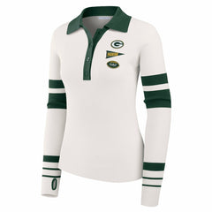 NFL Green Bay Packers WEAR by Erin Andrews Women's Ribbed Henley Polo Sweater