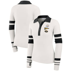 NFL Pittsburgh Steelers WEAR by Erin Andrews Women's Ribbed Henley Polo Sweater