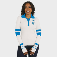 NFL Detroit Lions WEAR by Erin Andrews Women's Ribbed Henley Polo Sweater