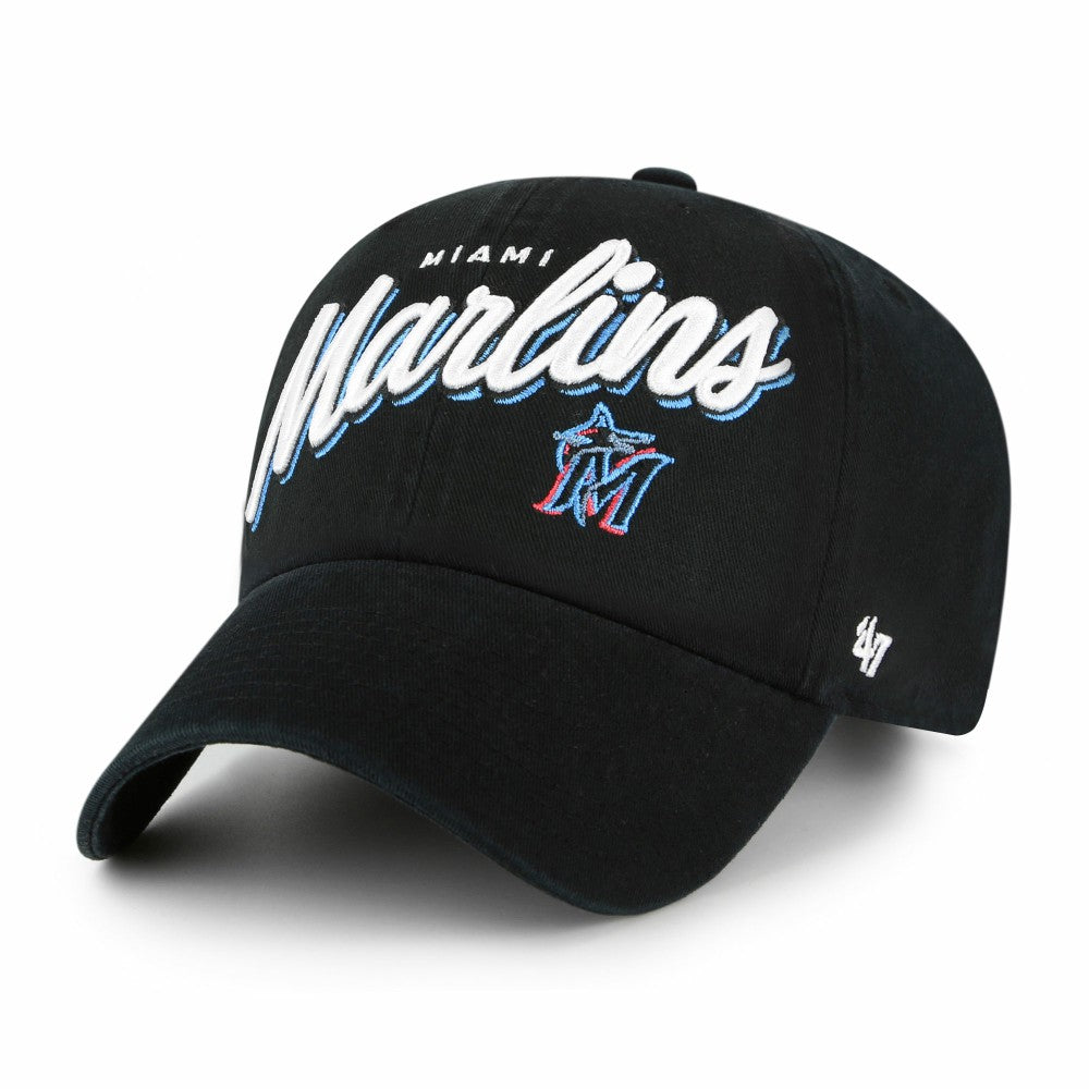 Miami Marlins Women's Ariana Clean Up Adjustable Hat - Black | 47 brand