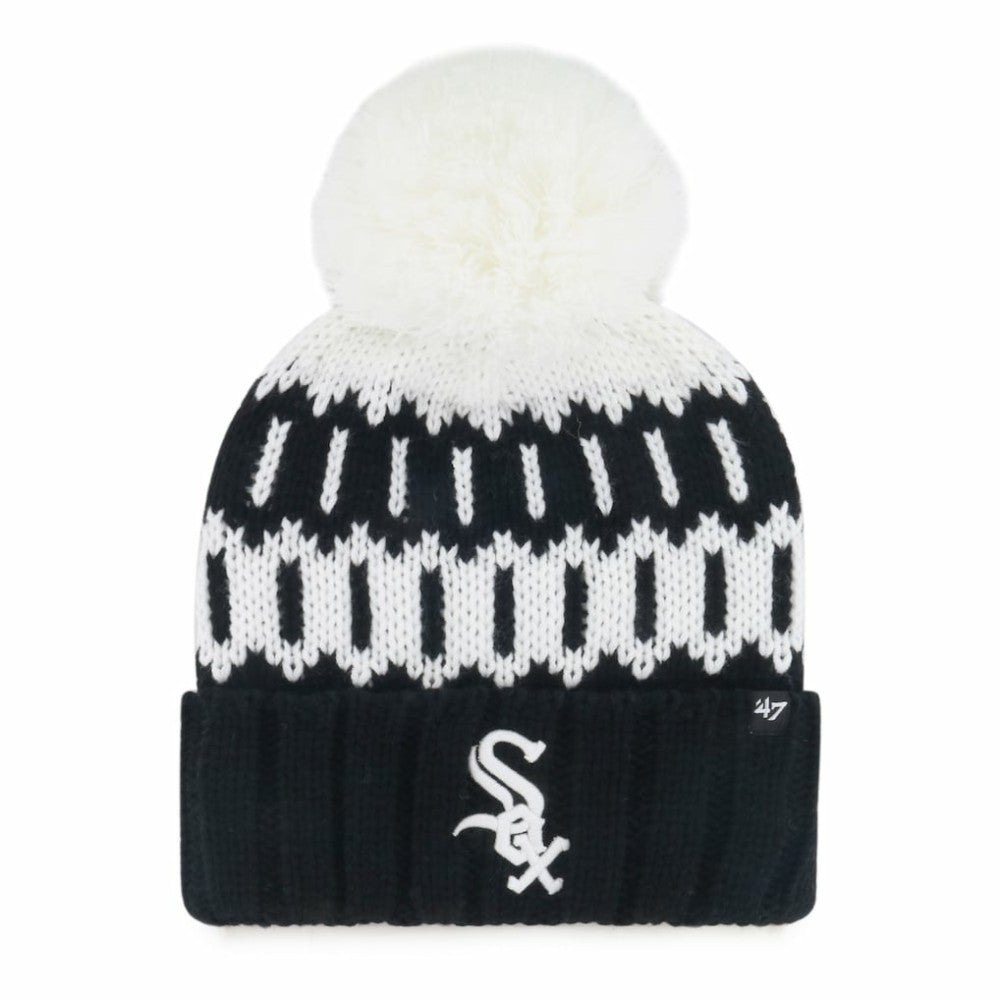 Chicago White Sox Women's Felicity Cuffed Knit Hat with Pom - Black | 47 brand