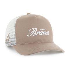 Atlanta Braves Foundational Mesh Hitch Adjustable Hat - Brown | 47 brand