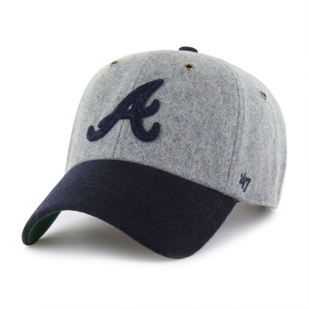 Atlanta Braves Golden Age Wool Clean Up Adjustable Hat - Gray | 47 brand