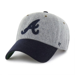 Atlanta Braves Golden Age Wool Clean Up Adjustable Hat - Gray | 47 brand