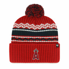 Los Angeles Angels Youth Polar Vortex Cuffed Knit Hat with Pom - Red | 47 brand