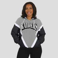 NFL Las Vegas Raiders WEAR by Erin Andrews Women's Retro Crinkle Full-Zip Hoodie Windbreaker