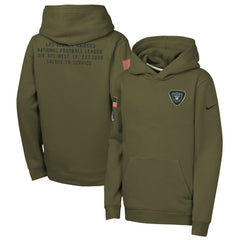 NFL Las Vegas Raiders Youth 2025 Salute to Service Club Fleece Hoodie