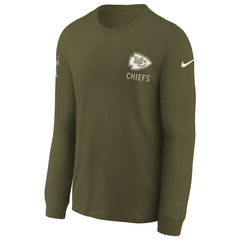 NFL Kansas City Chiefs Youth 2025 Salute to Service Sideline Long Sleeve T-Shirt
