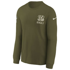 NFL Cincinnati Bengals Youth 2025 Salute to Service Sideline Long Sleeve T-Shirt