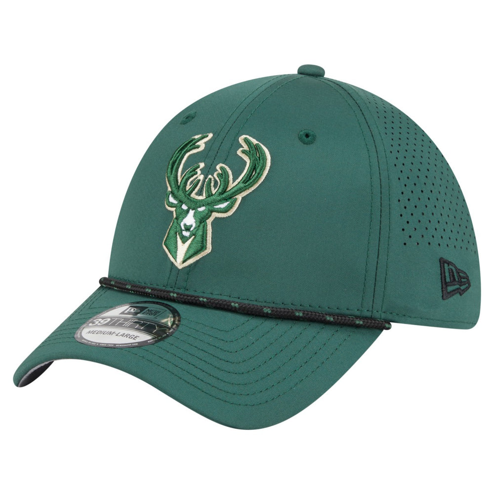 Milwaukee Bucks Featherweight Poly Rope Flex 39Thirty Hat - Hunter Green | New Era shop