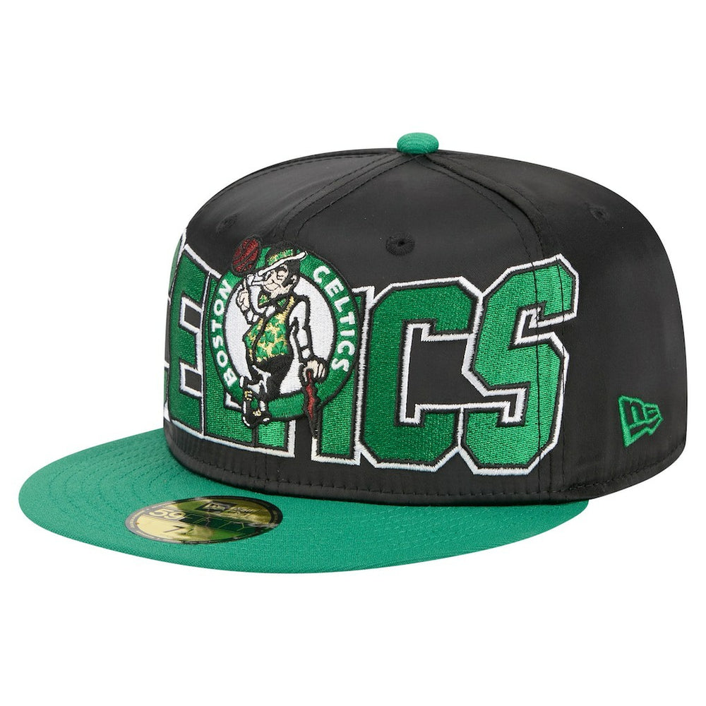 Boston Celtics Satin Two-Tone 59FIFTY Fitted Hat - Black/Kelly Green | New Era shop