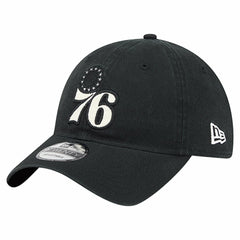Philadelphia 76ers Stamp Fabric Applique 9TWENTY Adjustable Hat - Black | New Era for sale