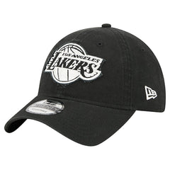 Los Angeles Lakers Stamp Fabric Applique 9TWENTY Adjustable Hat - Black | New Era for sale