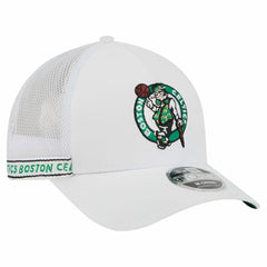Boston Celtics Featherweight Team Tape 9FORTY M-Crown A-Frame Adjustable Hat - White | New Era on sale