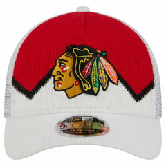 Chicago Blackhawks New Era Hockey Sock 9FORTY A-Frame M-Crown Adjustable Trucker Hat