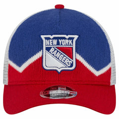 New York Rangers New Era Hockey Sock 9FORTY A-Frame M-Crown Adjustable Trucker Hat