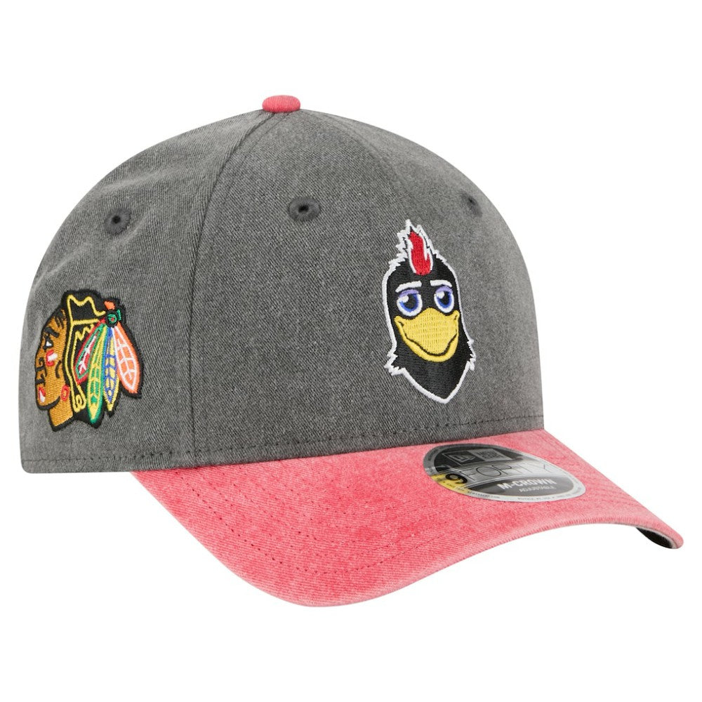 Chicago Blackhawks New Era Mascot 2-Tone 9FORTY Adjustable Hat