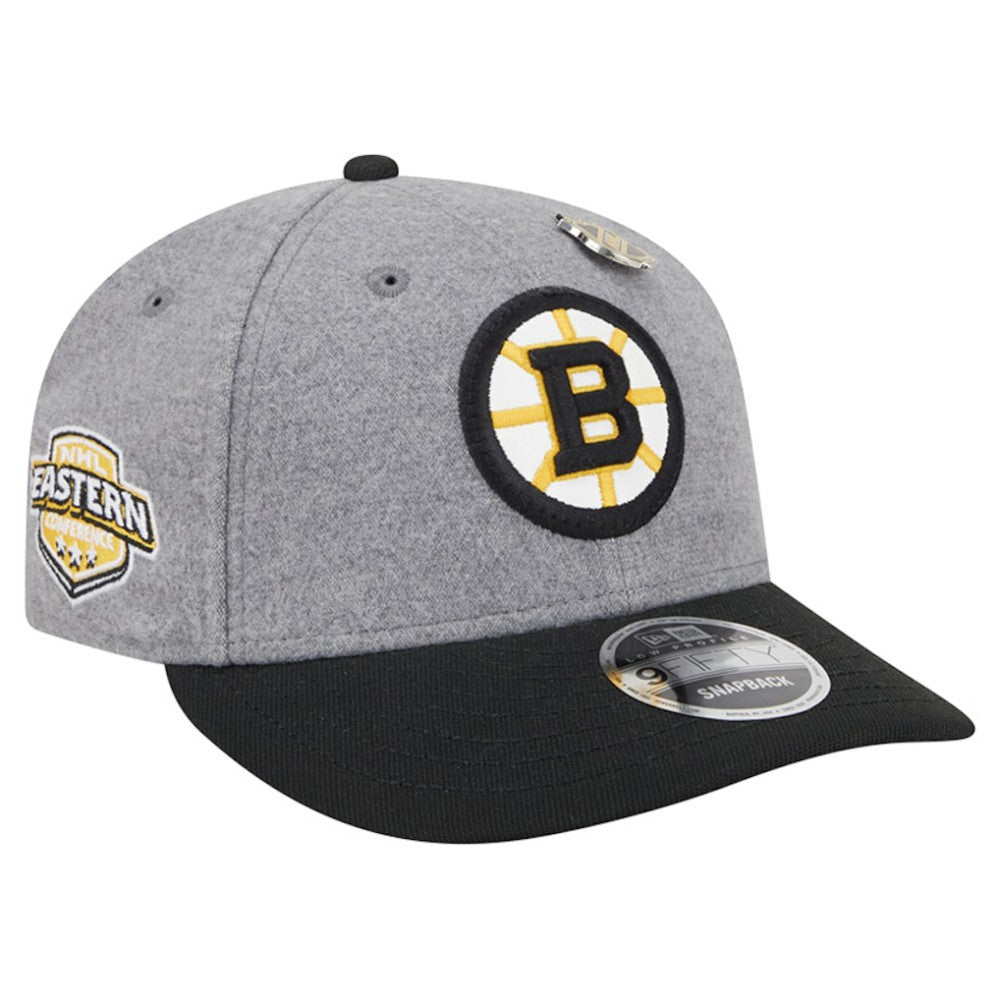 Boston Bruins New Era Wool Pin Low Profile 9FIFTY Snapback Hat