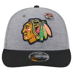 Chicago Blackhawks New Era Wool Pin Low Profile 9FIFTY Snapback Hat