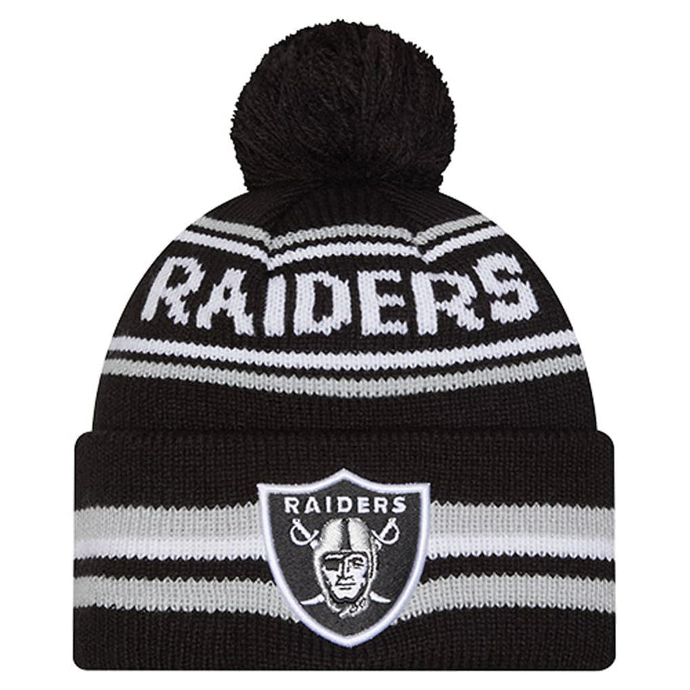 NFL Las Vegas Raiders Youth Classic Cuffed Knit Hat with Pom