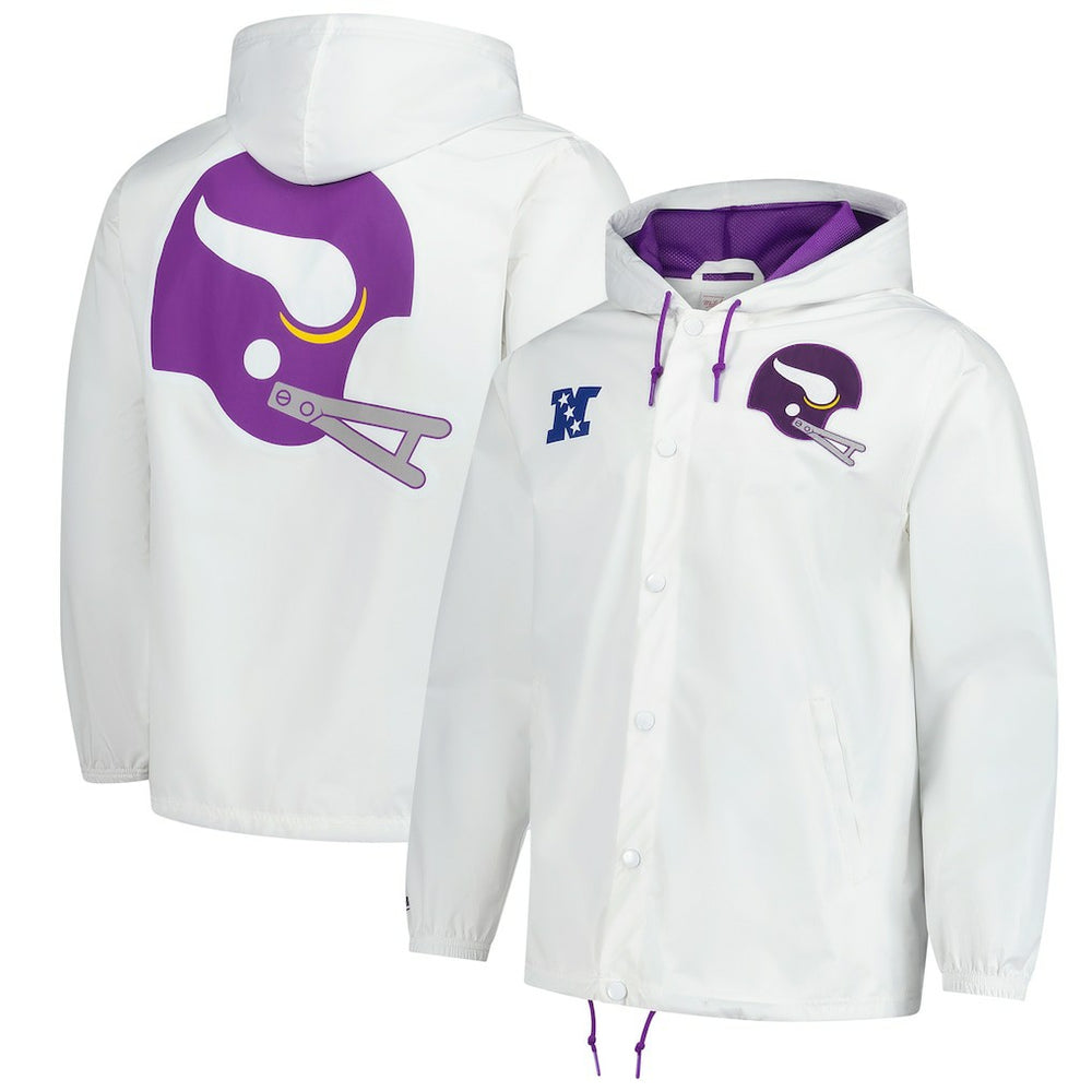 NFL Minnesota Vikings Vintage Logo Coaches Full-Snap Hoodie Jacket
