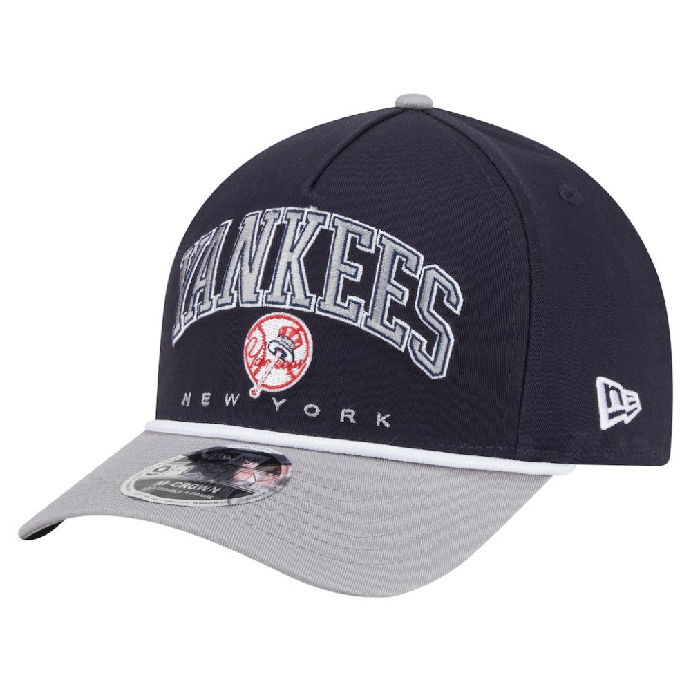New York Yankees Arch 9FORTY A-Frame M-Crown Adjustable Hat - Navy/Gray | New Era