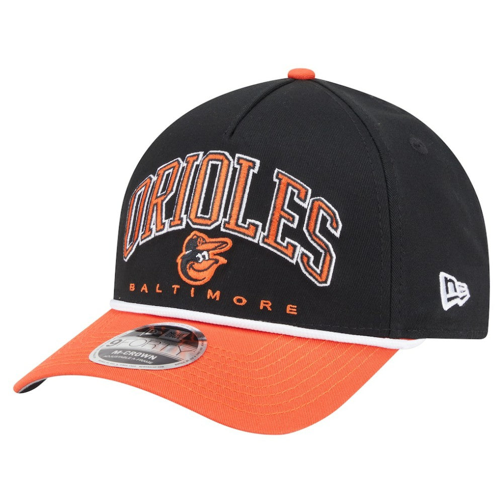 Baltimore Orioles Arch 9FORTY A-Frame M-Crown Adjustable Hat - Black/Orange | New Era