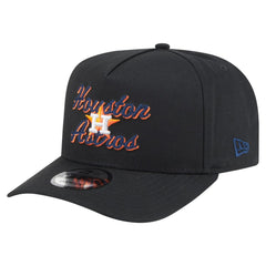 Houston Astros Chainstitch 9FIFTY A-Frame Snapback Hat - Black | New Era