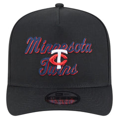 Minnesota Twins Chainstitch 9FIFTY A-Frame Snapback Hat - Black | New Era
