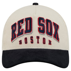 Boston Red Sox Sided Corduroy 9FORTY A-Frame Adjustable Hat - Cream/Navy | New Era