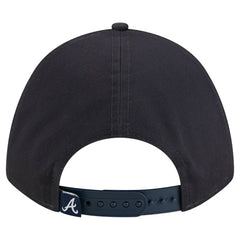 Atlanta Braves Women's Metallic A-Frame 9FORTY Adjustable Hat - Navy | New Era