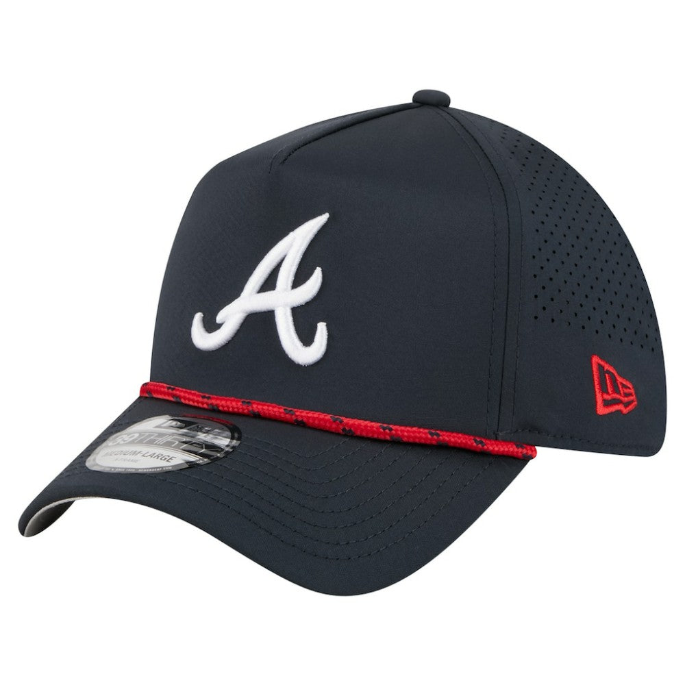Atlanta Braves 39THIRTY A-Frame Perforated Flex Hat - Navy | New Era