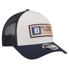 Detroit Tigers Text A-Frame Trucker 9FORTY Hat - Stone/Navy | New Era