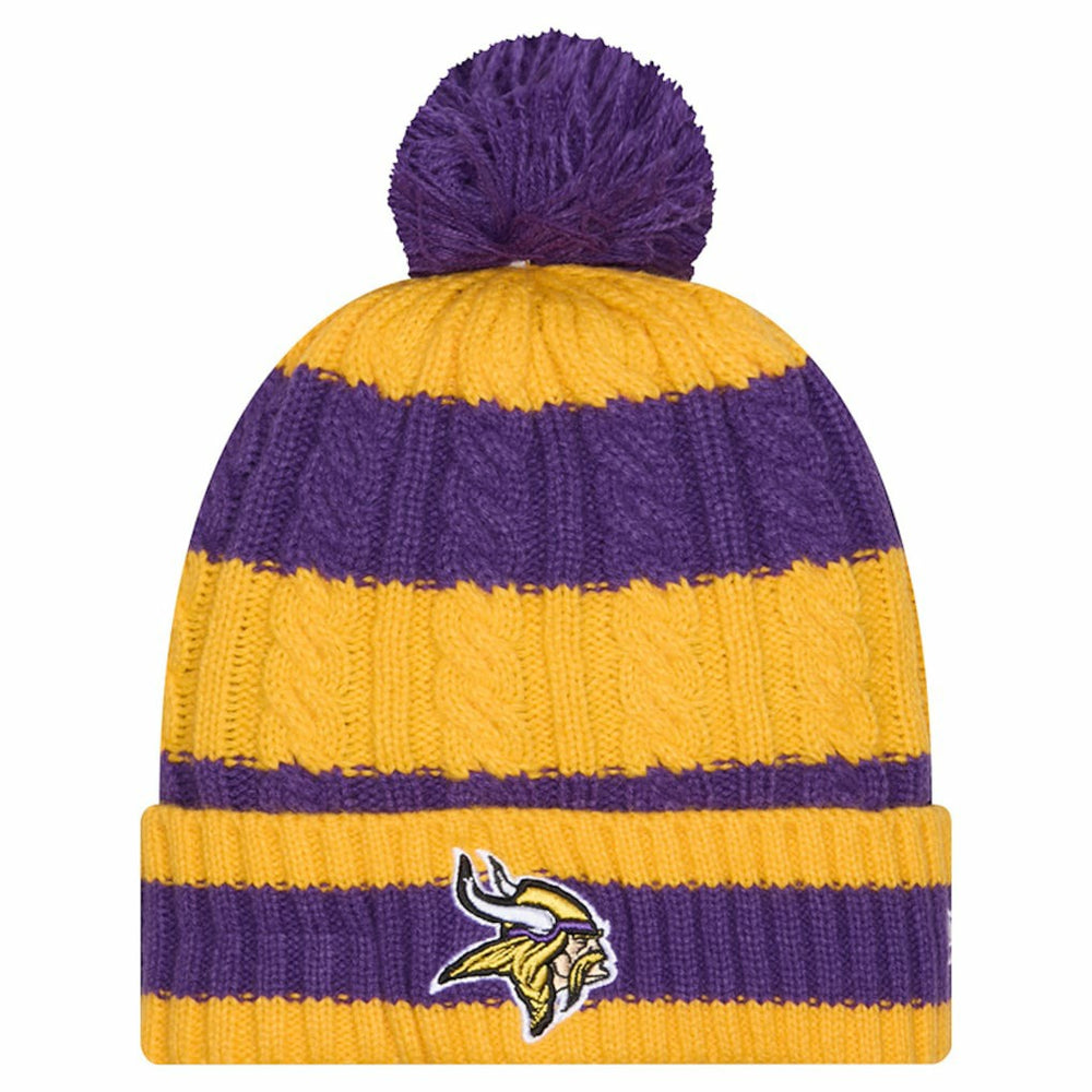 NFL Minnesota Vikings Women's Braided Cuffed Knit Hat with Pom