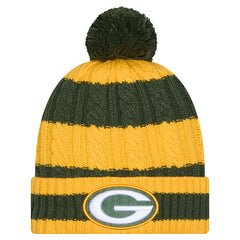 NFL Green Bay Packers Women's Braided Cuffed Knit Hat with Pom