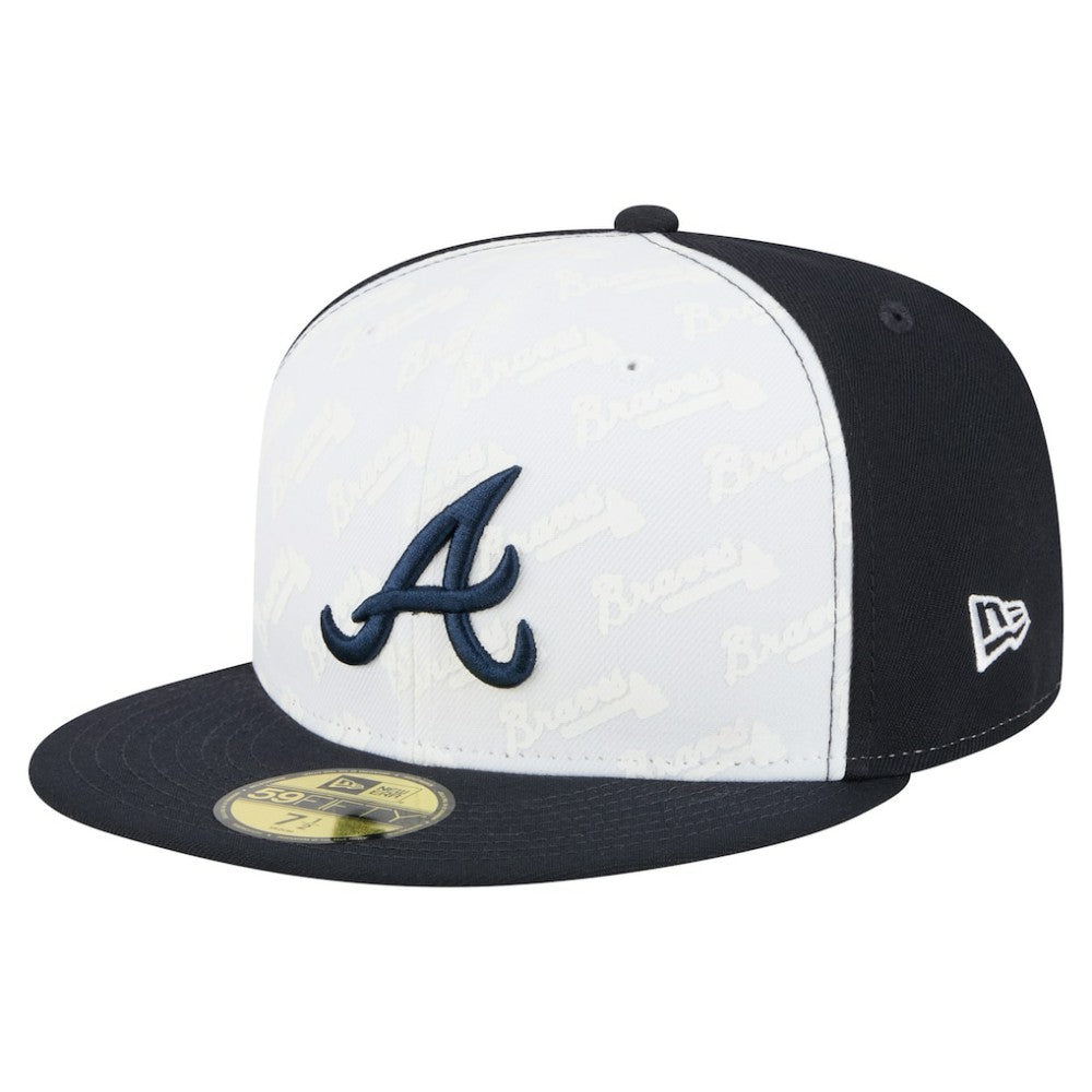 Atlanta Braves Repeat 59FIFTY Fitted Hat - White/Navy | New Era