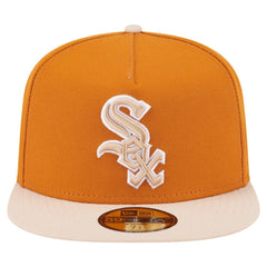 Chicago White Sox Two-Tone Color Pack A-Frame 59FIFTY Fitted Hat - Orange/Light Beige | New Era