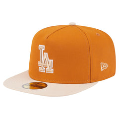 Los Angeles Dodgers Two-Tone Color Pack A-Frame 59FIFTY Fitted Hat - Orange/Light Beige | New Era