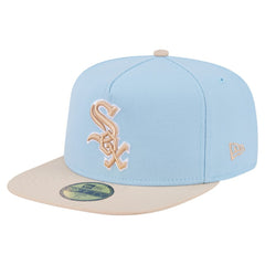 Chicago White Sox Two-Tone Color Pack A-Frame 59FIFTY Fitted Hat - Light Blue/Cream | New Era