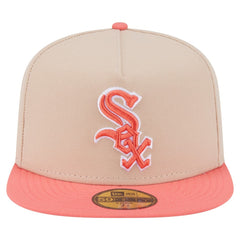 Chicago White Sox Two-Tone Color Pack A-Frame 59FIFTY Fitted Hat - Light Beige/Coral | New Era
