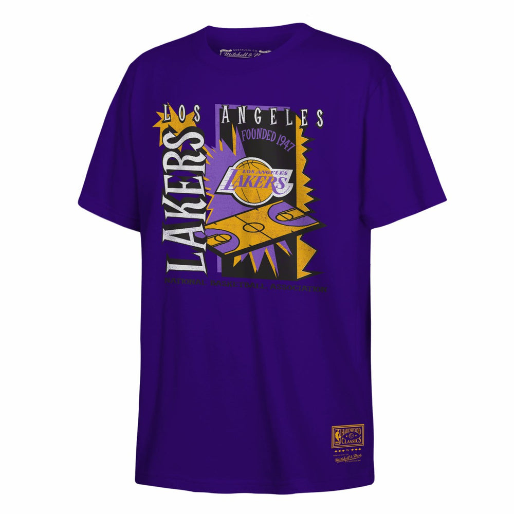 Los Angeles Lakers Youth Retro '90s Poster T-Shirt - Purple | Mitchell & Ness on sale