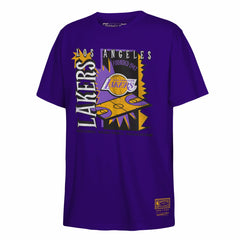 Los Angeles Lakers Youth Retro '90s Poster T-Shirt - Purple | Mitchell & Ness on sale