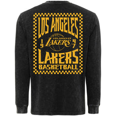 Los Angeles Lakers Sportiqe Men's Bono Long Sleeve T-Shirt - Black cheap