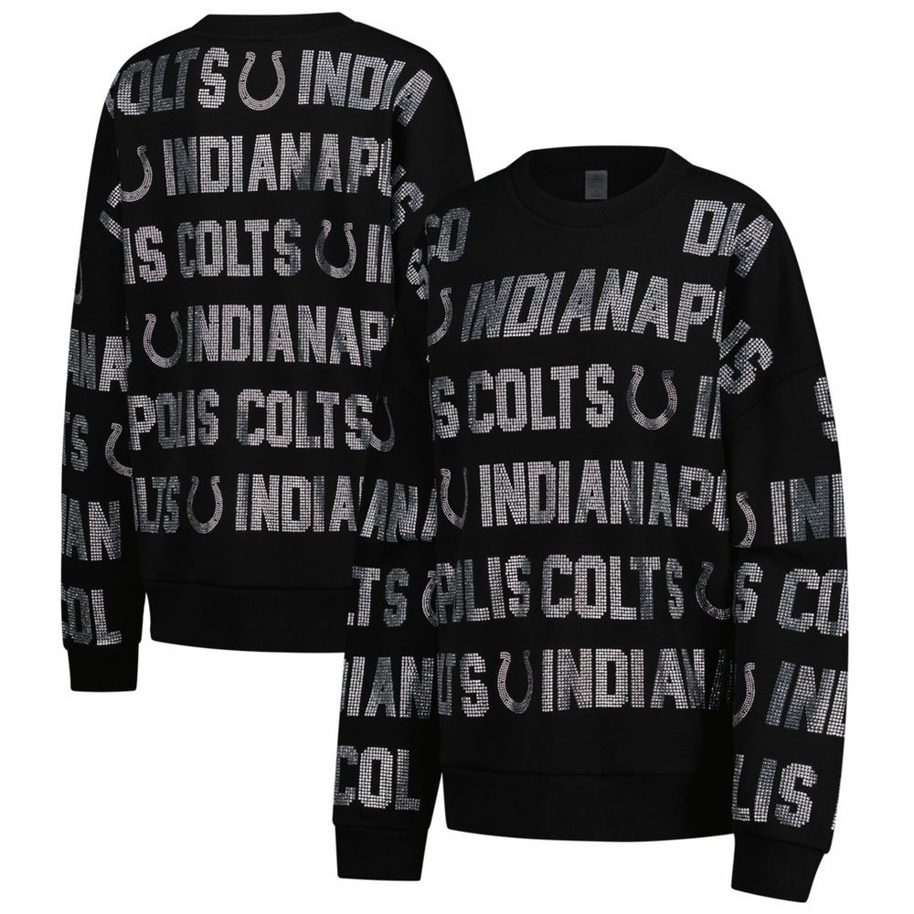 NFL Indianapolis Colts Gameday Couture Women's Oversized Hype Era Rhinestone Text Sweatshirt