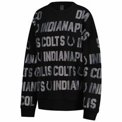 NFL Indianapolis Colts Gameday Couture Women's Oversized Hype Era Rhinestone Text Sweatshirt