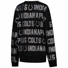 NFL Indianapolis Colts Gameday Couture Women's Oversized Hype Era Rhinestone Text Sweatshirt